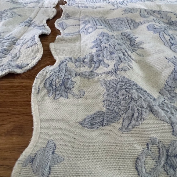 Vintage blue & white floral European sham covers set of 2 - Picture 4 of 4